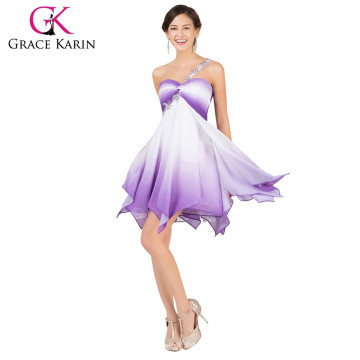 Grace Karin un hombro vestido de fiesta de cóctel de gasa CL007540-1